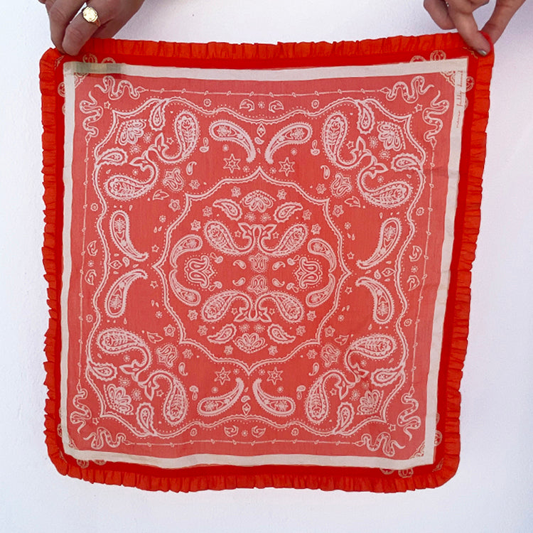 Western Paisley Ruffle Bandana Scarf - Stylish Neck & Head Wrap