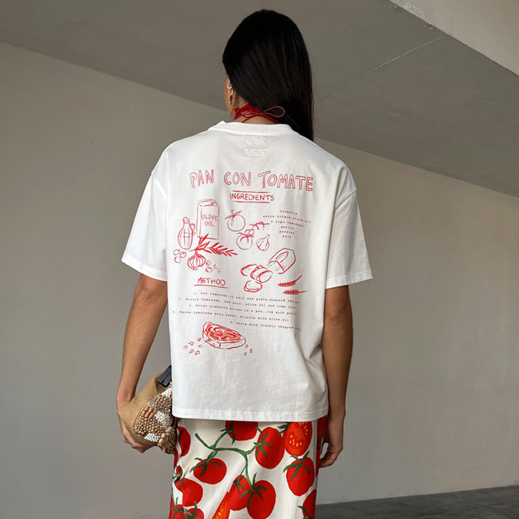 Pan Con Tomate Recipe T-Shirt - Boxy Fit Women's Top