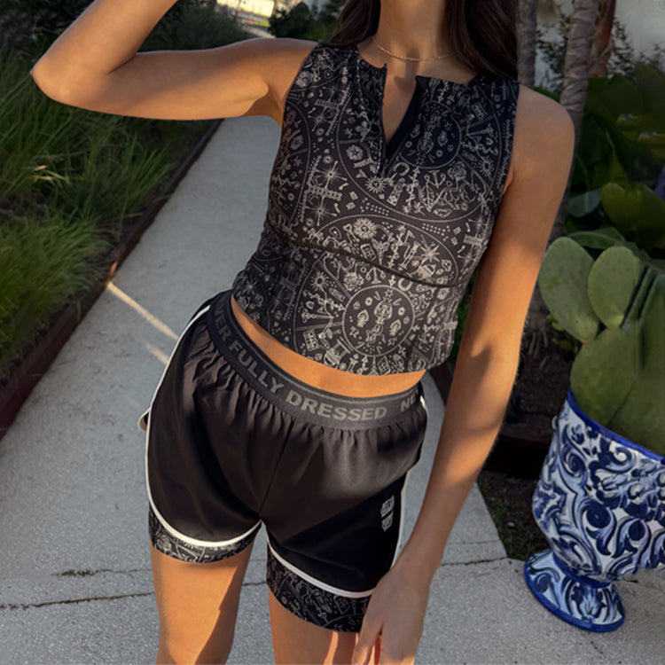 Waterproof Map Running Shorts with Inner Support Layer