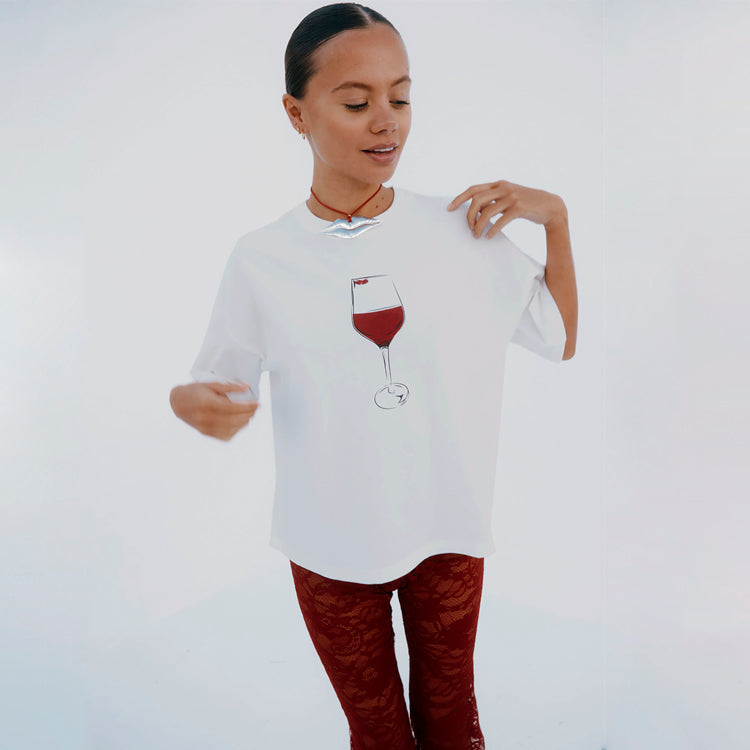 Vino Cotton T-Shirt - Relaxed Fit with Embroidered Logo