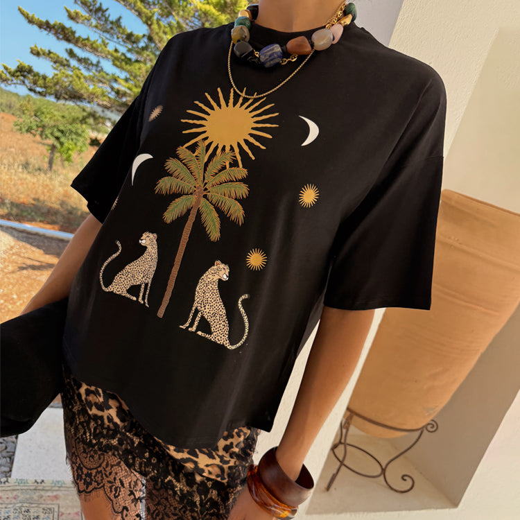 Running Wilder Graphic Cotton T-Shirt - Relaxed Fit & Drop Shoulder