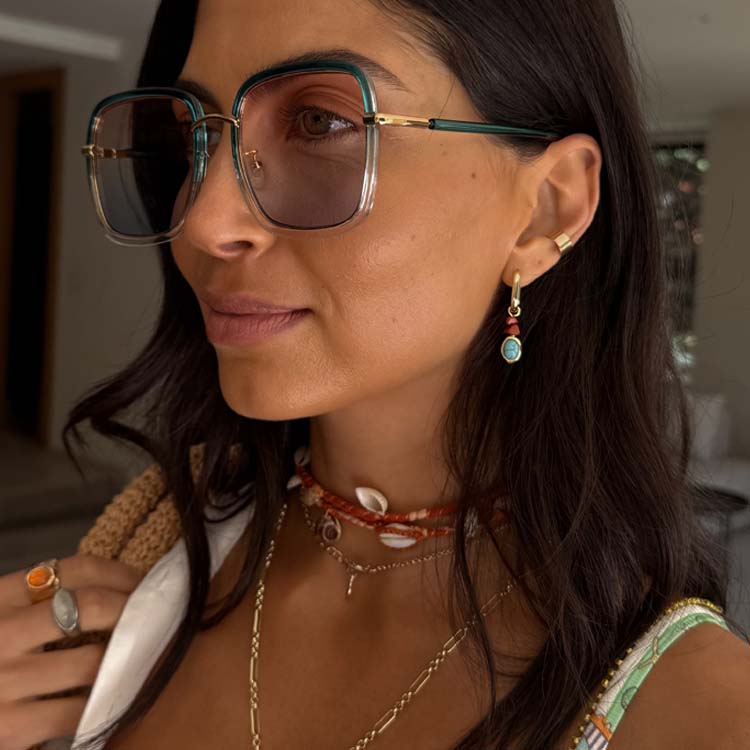 Never Fully Dressed Blue Ombre Square Sunglasses UV400