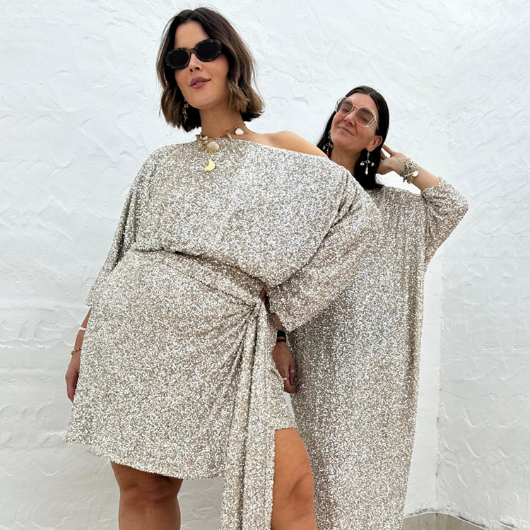 Silver Sequin Off-Shoulder Top for Parties & Date Nights
