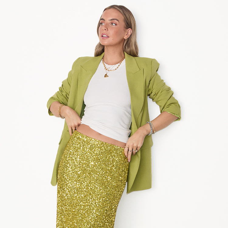 Lime Green Taylor Blazer for Women - Button Up & Breastfeeding Friendly