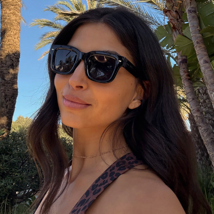 90s Retro Black Square Sunglasses with UV400 Protection – NFD