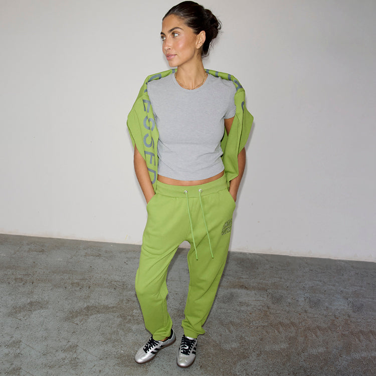Men's Olive Cotton Joggers with Embroidered Logo & Elastic Waist