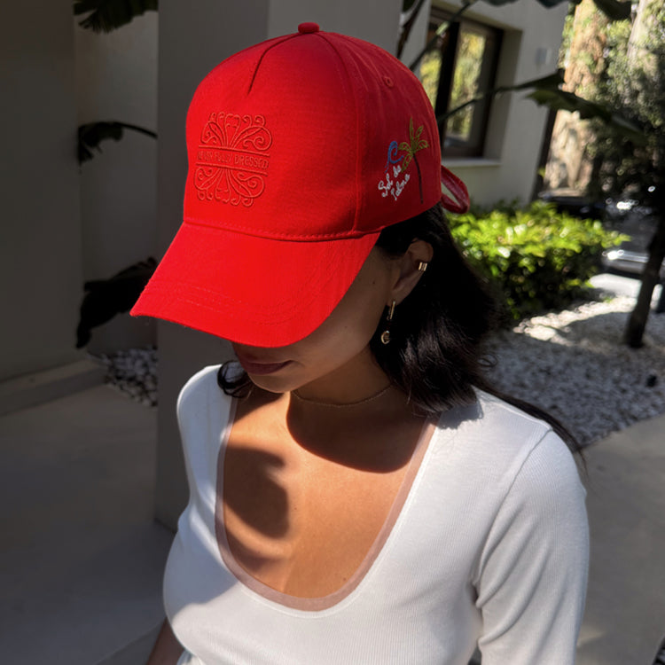 Tomato Embroidered Cotton Bandana Cap for Summer Wear